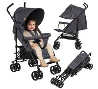 Lionelo Elia poussette petite pliable Poussette jusqu'à 15 kg Réglage du dossier et du repose-pieds Frein de roue arrière Moustiquaire - Grey White