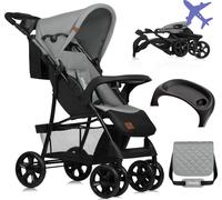 LIONELO Emma Buggy - Léger, Facile à Plier, Dossier et Repose-Pieds Réglables Jusqu'à LIGPOSITION, Sac à Langer + Grand Panier de Rangement pour Enfants 6-36 Mois, Amortisseurs de Chocs