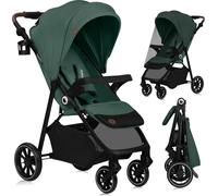 Lionelo Emma One Poussette jusqu'à 22 kg Roues pivotantes 360 Pliable d'une seule main Dossier et repose-pieds réglables Capote XXL UPF50+ Vert