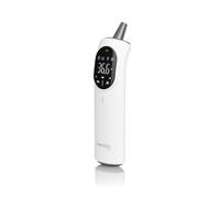 Lionelo FeverScan Thermomètre Frontal et Auriculaire pour Bébé et Adulte | Mesure Frontale Sans Contact en 1 s, Mode Silencieux, Mémoire 40 Mesures, Alarme Fièvre, Température des Aliments et Ambiante
