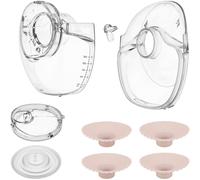 Lionelo Ensemble de tire-lait fin gratuit Fidi Free | Pièces de rechange avec valves, membranes, chambres et réservoir à lait Tritan | 4 tailles de boucliers de poitrine 17, 19, 21 et 24 mm |