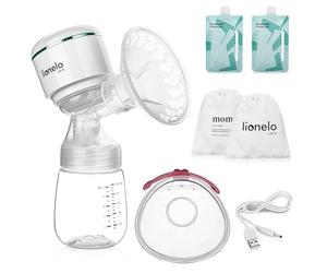 Lionelo Fidi Plus Tire-Lait Électrique Simple Portable Sans Fil 180 ml | 3 modes, massage 5 niveaux, aspiration 9 niveaux, autonomie 150 min, 2 téterelles 21 et 28 mm, écran tactile, minuteur, pause