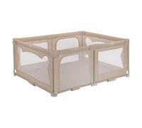 LIONELO Florence Parc pour enfants 150 x 180 x 75 cm Easy Fold, filet respirant, sûr, portable, facile à plier, 2 entrées avec fermeture éclair, sac de voyage (Beige)