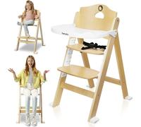 lionelo Chaise haute enfant évolutive Floris White Natural bois