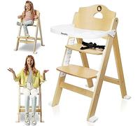 lionelo Chaise haute enfant évolutive Floris White Natural bois