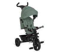 Lionelo Haari Tricycle Bébé Évolutif 18 Mois-5 Ans, Siège 360°, Pliable | Jusqu’à 25 kg, poignée parentale réglable, roues en caoutchouc, frein arrière, repose-pieds, accessoires inclus, Vert