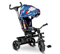 Lionelo Tricycle bébé évolutif Haari - Poussette, siège réversible, jusqu'à 25 kg - Bleu