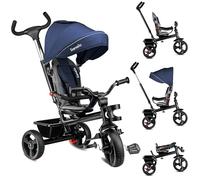 LIONELO Haari Tricycle bébé évolutif jusqu'à 25 kg, vélo de Marche vélo pour Les Enfants Plus âgés, siège réversible, Grand Panier Sac, Porte-gobelet, Roue Libre