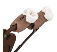 Lionelo Handmuff Oli Gants Poussette Chauffe-Mains Coupe-Vent Déperlants | Fixation magnétique rapide, doublure douce en velours Shu, rembourrage chaud, larges ouvertures, lavage à 30°C, Marron