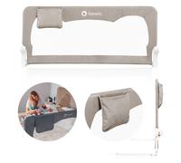LIONELO Hanna Barrière de lit Protection antichute 150 cm x 66 cm, pliable à 180 degrés, filet aéré, montage facile, blocage à l'arrêt, SecureBelt