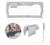 LIONELO Hanna Barrière de lit Protection antichute 150 cm x 66 cm, pliable à 180 degrés, filet aéré, montage facile, blocage à l'arrêt, SecureBelt, construction solide