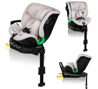 LIONELO Harmony I-SIZE Siège auto pivotant à 360° pour enfants de 40 à 150 cm, montage avec ISOFIX + pied stabilisateur, appuie-tête et dossier réglables, insert de réduction Dri-Seat (Beige Sand)
