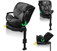 LIONELO Harmony I-SIZE Siège auto pivotant à 360° pour enfants de 40 à 150 cm, montage avec ISOFIX + pied stabilisateur, appuie-tête et dossier réglables, insert de réduction Dri-Seat (Grey Graphite)