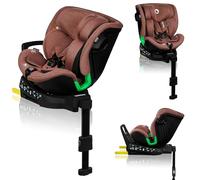 LIONELO Harmony I-SIZE Siège auto pivotant à 360° pour enfants de 40 à 150 cm, montage avec ISOFIX + pied stabilisateur, appuie-tête et dossier réglables, insert de réduction Dri-Seat (Red Brick)
