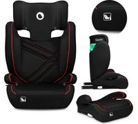 Lionelo Hugo I-Size Siège auto de 4 à 12 ans, de 15 kg à 36 kg, i-Size ISOFIX ou ceintures de sécurité- Sporty Noir Rouge