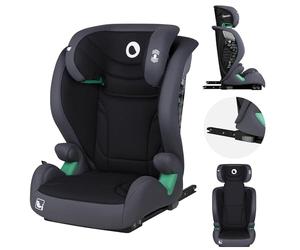 LIONELO IGO I-size Siège-auto pour enfants, groupe 2 3, de 100 à 150 cm ISOFIX ou fixation frontale sans ceinture, dossier et appui-tête réglables avec dossier amovible (Grey)