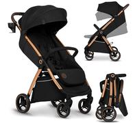 Lionelo Ingrid Poussette légère et compacte de 6 mois à 22 kg, poussette à pliage automatique avec siège inclinable, suspension complète, roues EVA pivotantes à 360°, auvent XXL, poussette de voyage