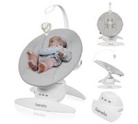 LIONELO Iris Transat Balancelle Électrique Pivotante 360 o pour Bébés jusqu'à 9 kg Dossier Réglable, 5 vitesses de Balancement, Sangles de Sécurité Antidérapantes