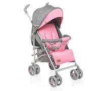 LIONELO Irma poussette canne à 15 kg, légère et compacte, réglage du dossier jusqu’à la position couchée, grand panier système de pliage rapide, moustiquaire, chauffe-pieds ROSE