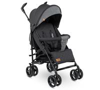 LIONELO Irma poussette canne à 15 kg, légère et compacte, réglage du dossier jusqu’à la position couchée, grand panier système de pliage rapide, moustiquaire, chauffe-pieds NOIR