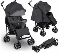 Lionelo Irma poussette pliable petite poussette de voyage avec position allongée noir