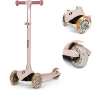 LIONELO Jessy Trottinette d'équilibre pour Enfants de 3 Ans à 50 kg, Trottinette Trois Roues Légère avec Réglage en Hauteur, Roues LED, Plateforme Antidérapante, Hauteur Scooter (Pink)