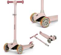 LIONELO Jessy Trottinette d'équilibre pour Enfants de 3 Ans à 50 kg, Trottinette Trois Roues Légère avec Réglage en Hauteur, Roues LED, Plateforme Antidérapante, Hauteur Scooter (Pink)