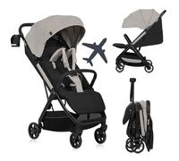LIONELO Julie Air Poussette Canne jusqu'à 22 kg de 6 m à 4 ans Pour Avion Roues pivotantes à 360 ° Suspension Pliage avec Une Main Réglage du Dossier Canopy UPF50+, Légère (Beige)