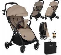 Poussette bébé compacte LIONELO Julie One - Poussette canne jusuq'à 22 Kg - Légère & pliable - Beige