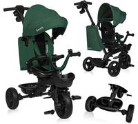 Lionelo Kori Tricycle avec barre de poussée pour enfants de 1,5 à 5 ans siège pivotant cadre en magnésium roues en caoutchouc sans entretien roue libre amovible