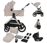 LIONELO LAYLA 3 en 1 Poussette combinée Poussette 0-48 mois jusqu'à 22 kg, Nacelle jusqu'à 9 kg, Siège auto jusqu'à 13 kg, AiryDots, Roues PU pivotantes à 360°, Suspension complète