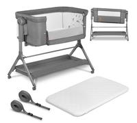Lionelo Lit cododo Leonie Plus 3en1 – Hauteur & inclinaison réglables – Matelas haute densité – Gris