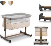 Lionelo Leonie Beige Bébé 3en1 Lit d'appoint avec matelas réglable en hauteur avec fonction balancelle