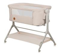 lionelo Leonie Plus Lit Bébé 3 en 1 Jusqu’à 9kg, Lit Bébé Cododo et Berceau, Hauteur Réglable, Parois Aérées, Côté Amovible, roulettes Freinées, Grand Panier