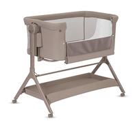 lionelo Leonie Plus Lit Bébé 3 en 1 Jusqu’à 9kg, Lit Bébé Cododo et Berceau, Hauteur Réglable, Parois Aérées, Côté Amovible, roulettes Freinées, Grand Panier
