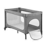 Lionelo Lit de voyage 2en1 Jasmin Easy Fold Lit de voyage pour enfants 0-36 mois, Entrée latérale avec fermeture éclair, se plie et se déplie en quelques gris