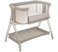 Lionelo Lit bébé Luna – Cododo avec matelas, 0–9 kg, hauteur et inclinaison réglables, beige