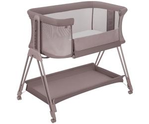 Lionelo LUNA Lit Bebe Indépendant, Jusqu’à 9kg Fixation au Lit des Parents | Du Nouveau-Né à 9 kg, Cododo avec Matelas, Co-Sleeping, Hauteur et Inclinaison Réglables, 4 Roues avec Blocage, Aéré
