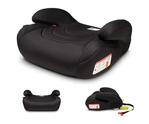 LIONELO Luuk siege auto rehausseur voiture enfant, sangle de fixation supplémentaire, forme profilée, éponge de siège souple, accoudoirs, matériau respirant