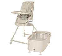 Lionelo Maddie Set Chaise Haute Bébé 3 en 1 Évolutive Compact, Transat en Hauteur et Berceau Mobile Pivotant 360°, Réglage du Repose-Pieds et du Dossier, Harnais 5 Points, Housses Lavables, 0-36 Mois