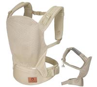 LIONELO Margareet Air Porte-bébé ergonomique pour les bébés de 4 mois à 20 kg, 3 positions de portage, matière respirante, capuche amovible, double sécurité (Beige)