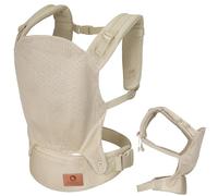 LIONELO Margareet Air Porte-bébé ergonomique pour les bébés de 4 mois à 20 kg, 3 positions de portage, matière respirante, capuche amovible, double sécurité (Beige)