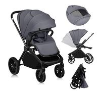 Lionelo Mika Plus Poussette légère tout-terrain pour enfant de 6 à 48 mois pesant jusqu'à 22 kg, siège plat réversible, XXL hydrofuge UPF50+, suspension avant et arrière, grand panier de courses