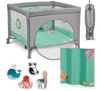 LIONELO MILLE Lit de Voyage et Parc Bébé 2en1100x100 cm jusqu'à 15 kg 0-36 mois, Entrée Latérale Zippée, Matelas, Roulettes Freinées, Pliage Facile, Sac de Transport