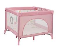 lionelo Mille Plus Lit 2 en 1 de Voyage et Parc pour bébés Jusqu’à 15 kg, 0-36 Mois, entrée latérale, Matelas 3D, 2 Roues avec Frein, Pliage Facile, Sac de Transport (Pink)