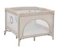 lionelo Mille Plus Lit 2 en 1 de Voyage et Parc pour bébés Jusqu’à 15 kg, 0-36 Mois, entrée latérale, Matelas 3D, 2 Roues avec Frein, Pliage Facile, Sac de Transport (Beige)