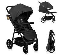 Lionelo Poussette canne MIRA – Jusqu'à 22 kg, roues pivotantes 360°, auvent XXL UPF50+ Gris