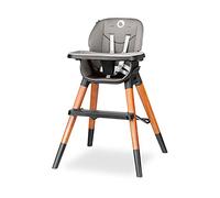 LIONELO Mona chaise haute bébé 4 en 1, pliable pour enfant, plateau amovible, pieds antidérapants, de 6 à 36 mois, ceintures de sécurité, capacité de charge jusqu'à 15 kg / 25 kg / 75kg (BLACK)