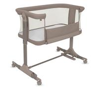lionelo Pari 3 en 1 Lit bébé jusqu'à 9 kg Berceau Réglage de la Hauteur et de l’Inclinaison du Matelas 4 roulettes avec Freins Matelas Ergonomique Filet Respirant, Fonction Bascule (Beige Taupe)