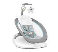 Lionelo Pascal transat bébé avec vibrations délicates, 12 mélodies avec réglage du volume, dossier réglable, barre à jouets interactifs, pliage compact